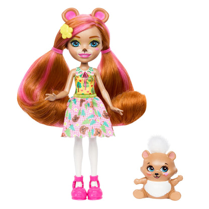 Enchantimals Dolls Doll and Animal Friend Figurine Small Doll with Removable Skirt and Accessories Gift for Kids HTP81