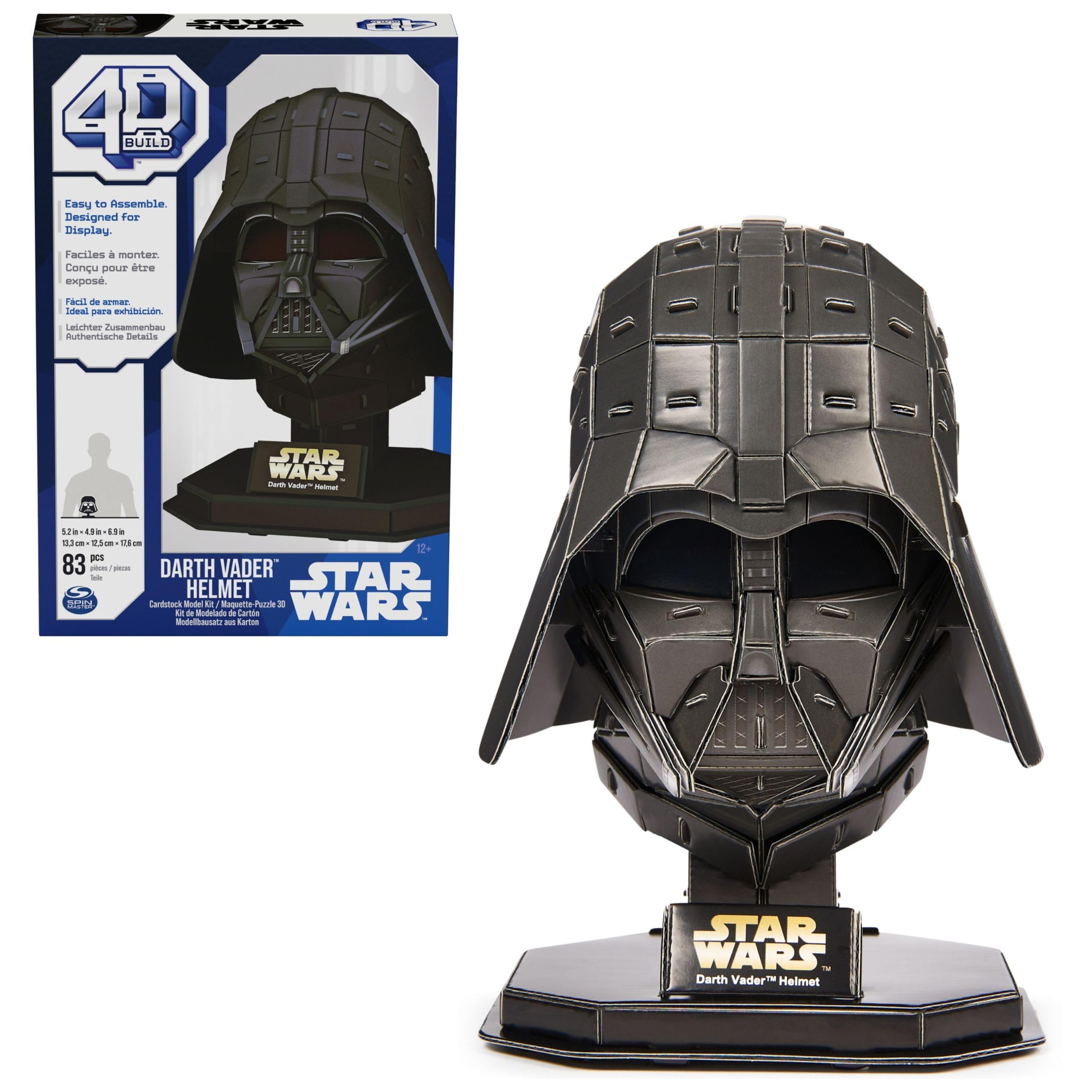 4D Build - Star Wars Darth Vader Helmet - Detailed 3D Model Kit Made of High-Quality Cardboard, 83 Pieces, for Star Wars Fans from 12 Years