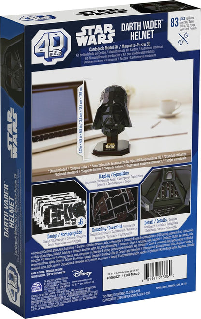 4D Build - Star Wars Darth Vader Helmet - Detailed 3D Model Kit Made of High-Quality Cardboard, 83 Pieces, for Star Wars Fans from 12 Years