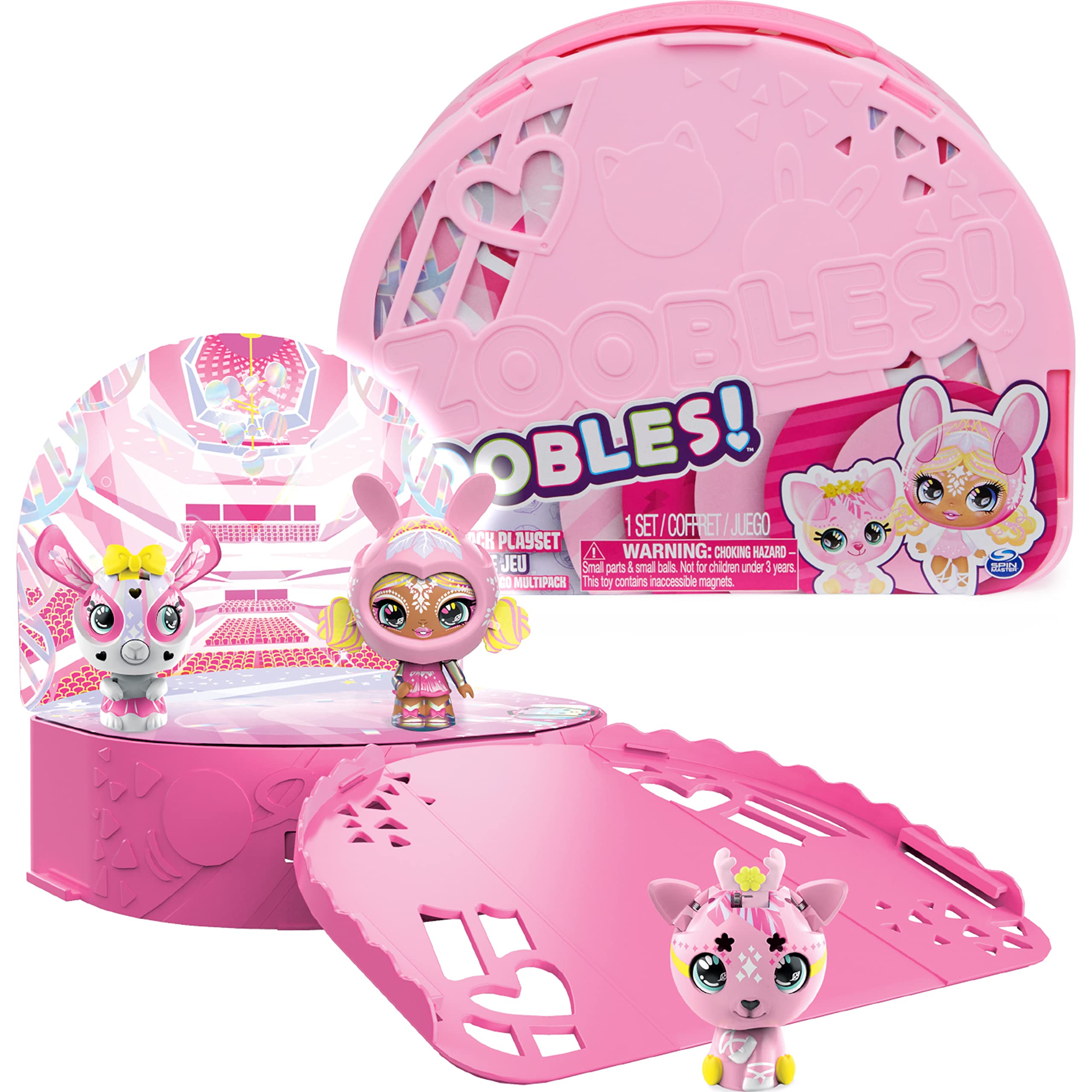Zoobles Diva Ballerina Tanzstudio Spielset und Aufbewahrung mit 3 exklusiven Figuren