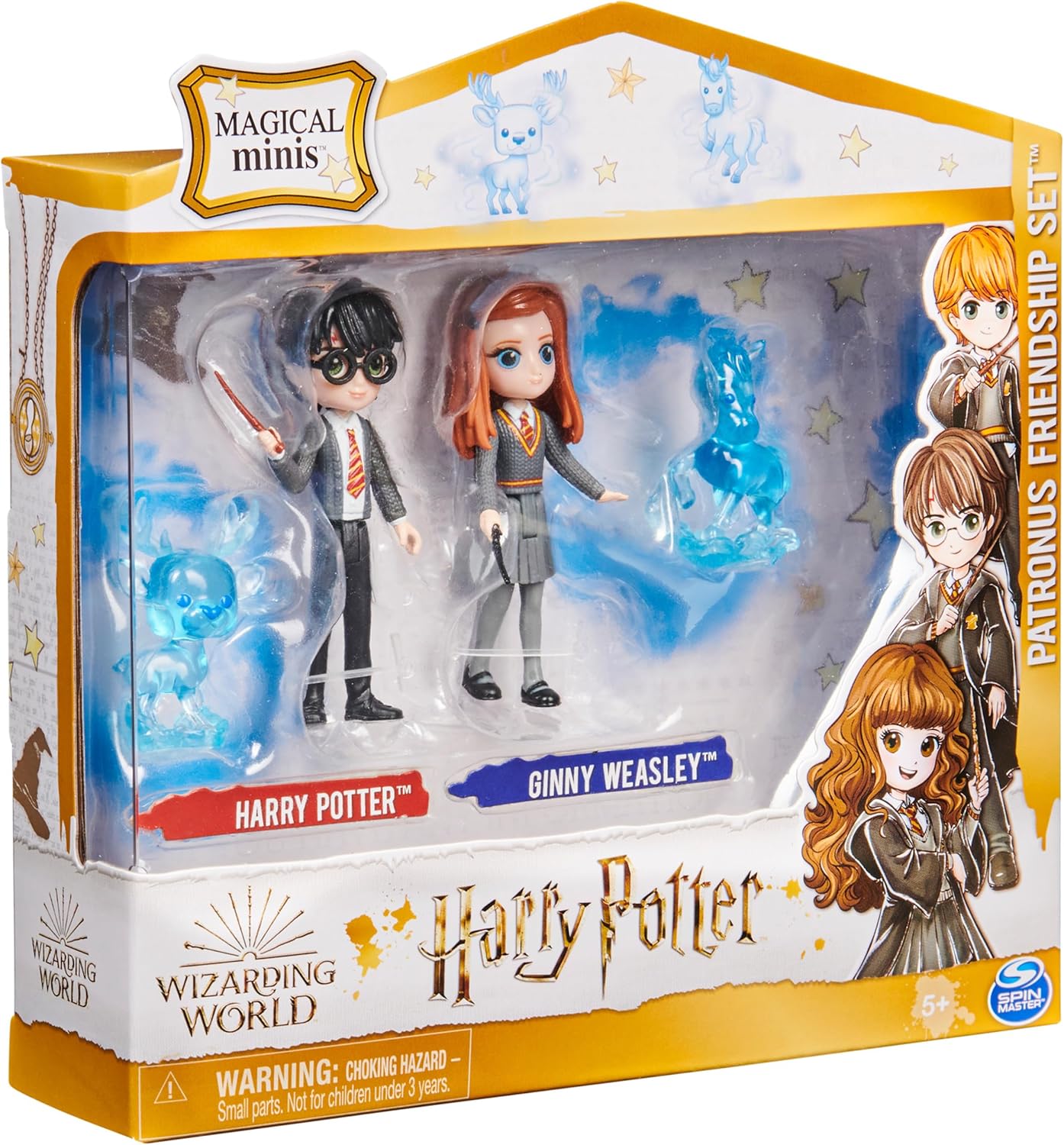 Wizarding World Harry Potter - Freunde Spielset mit Harry Potter und Ginny Weasley Sammelfiguren sowie 2 Patronus-Schutzwesen, Spielzeug für Kinder ab 5 Jahren, Fanartikel Harry, Ginny & 2 Patronus