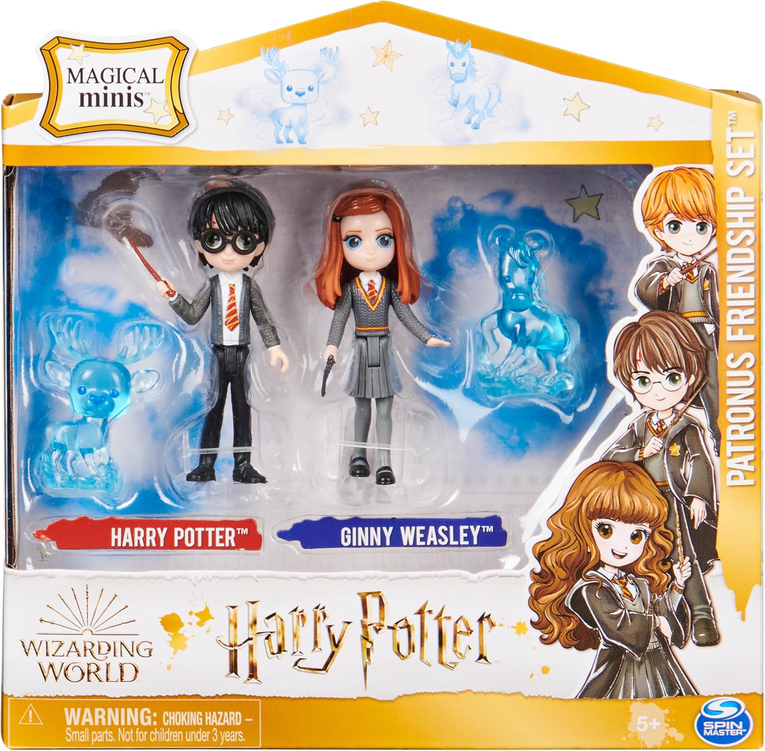 Wizarding World Harry Potter - Freunde Spielset mit Harry Potter und Ginny Weasley Sammelfiguren sowie 2 Patronus-Schutzwesen, Spielzeug für Kinder ab 5 Jahren, Fanartikel Harry, Ginny & 2 Patronus