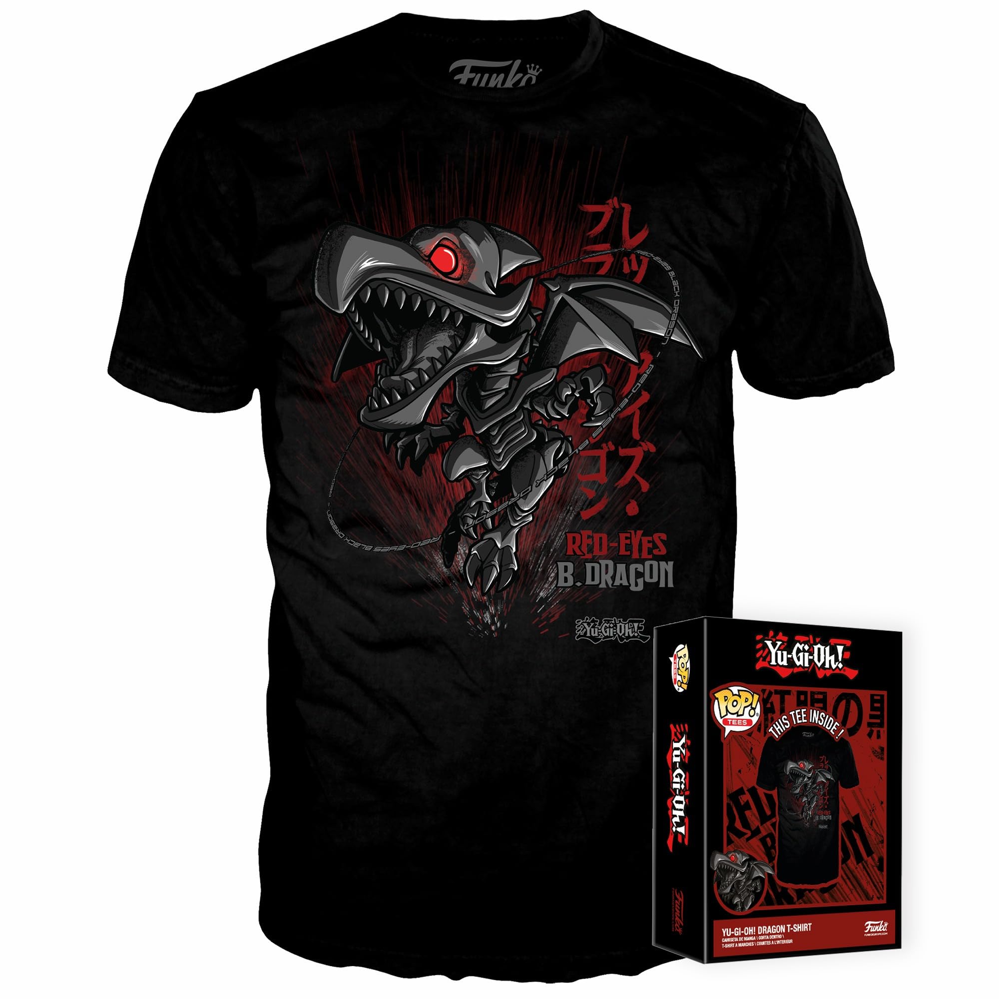 Funko Boxed Tee: Yu-Gi-Oh!- Red Eyes Blue Dragon - Small - (S) - T-Shirt - Clothes - Gift Idea - Short Sleeve Top for Adults Unisex Men and Women - Official Merchandise Fans