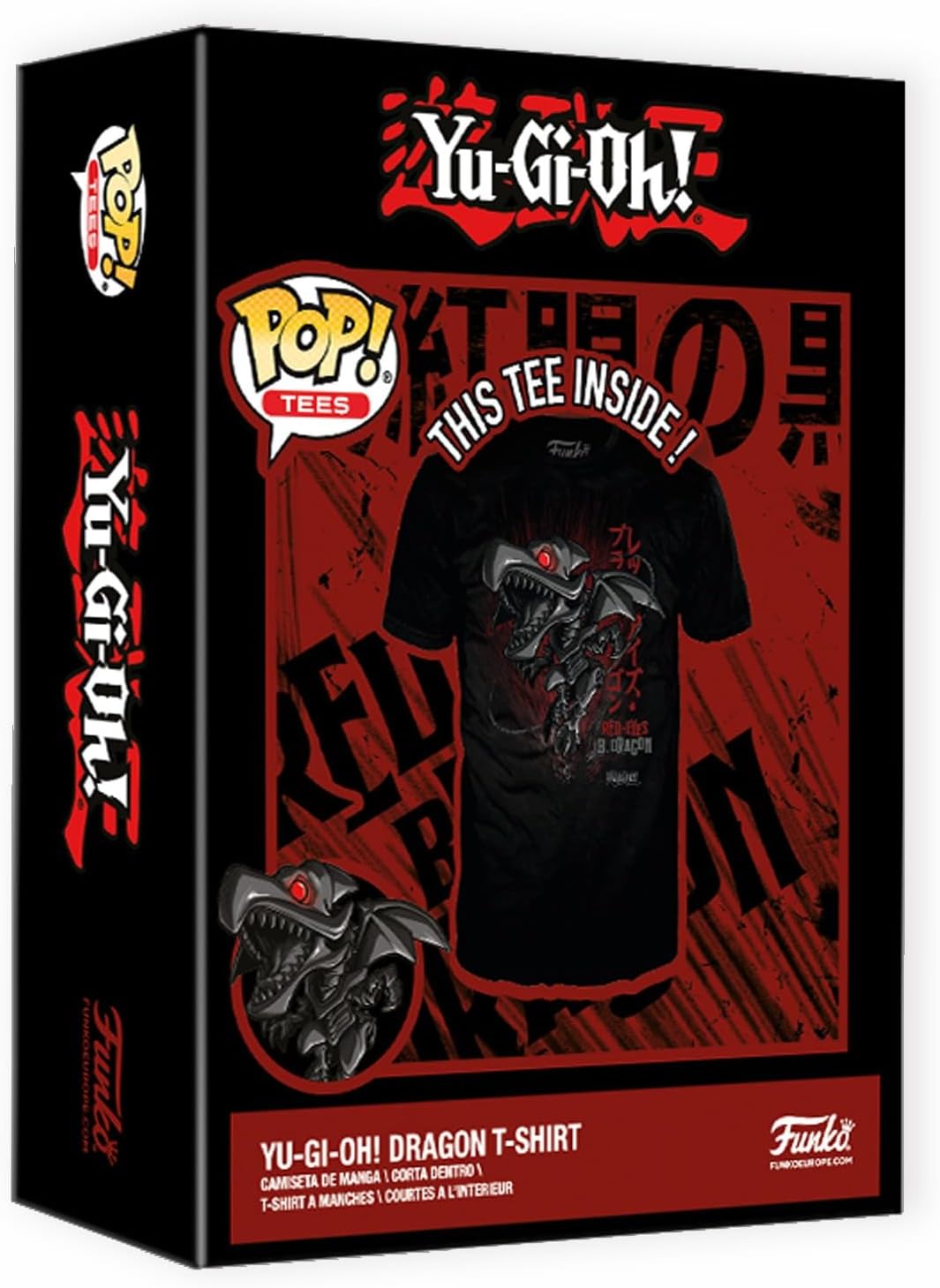 Funko Boxed Tee: Yu-Gi-Oh!- Red Eyes Blue Dragon - Small - (S) - T-Shirt - Clothes - Gift Idea - Short Sleeve Top for Adults Unisex Men and Women - Official Merchandise Fans