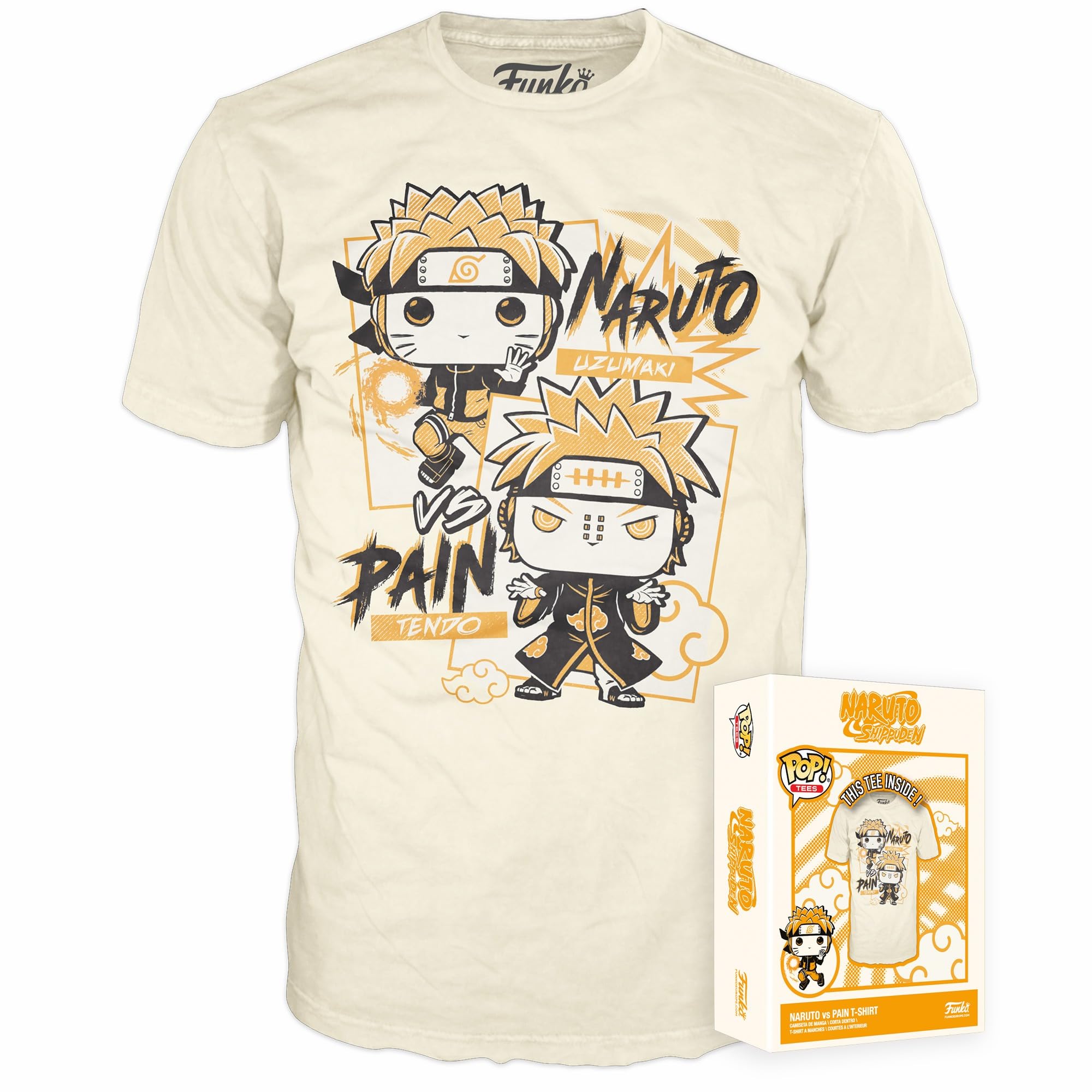 Funko Boxed Tee: Naruto - Naruto V Pain - Large - (L) - T-Shirt - Kleidung - Geschenkidee - Kurzärmeliges Top Für Erwachsene Männer und Frauen - Offizielle Handelswaren Fans