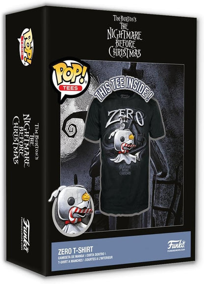 Funko Boxed Tee: the Nightmare Before Christmas - Zero With Cane - Small - (S) - Disney - T-Shirt - Clothes - Gift Idea - Short Sleeve Top for Adults Unisex Men and Women - Official Merchandise