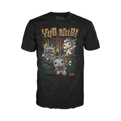 Funko Boxed Tee: Star Wars - Ewok - L - T-Shirt - Kleidung - Geschenkidee - Kurzärmeliges Top Für Erwachsene Männer und Frauen - Offizielle Handelswaren - Movies Fans