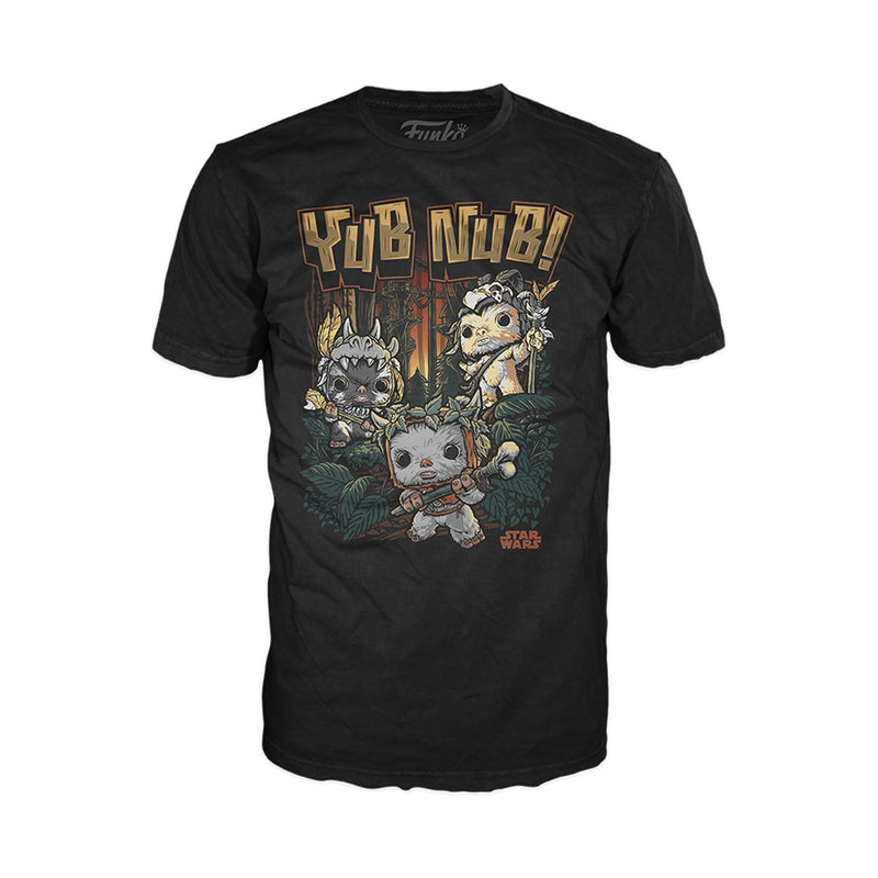Funko Boxed Tee: Star Wars - Ewok - L - T-Shirt - Kleidung - Geschenkidee - Kurzärmeliges Top Für Erwachsene Männer und Frauen - Offizielle Handelswaren - Movies Fans