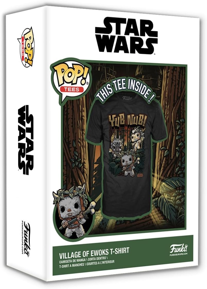 Funko Boxed Tee: Star Wars - Ewok - L - T-Shirt - Kleidung - Geschenkidee - Kurzärmeliges Top Für Erwachsene Männer und Frauen - Offizielle Handelswaren - Movies Fans