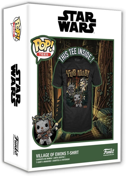 Funko Boxed Tee: Star Wars - Ewok - L - T-Shirt - Kleidung - Geschenkidee - Kurzärmeliges Top Für Erwachsene Männer und Frauen - Offizielle Handelswaren - Movies Fans