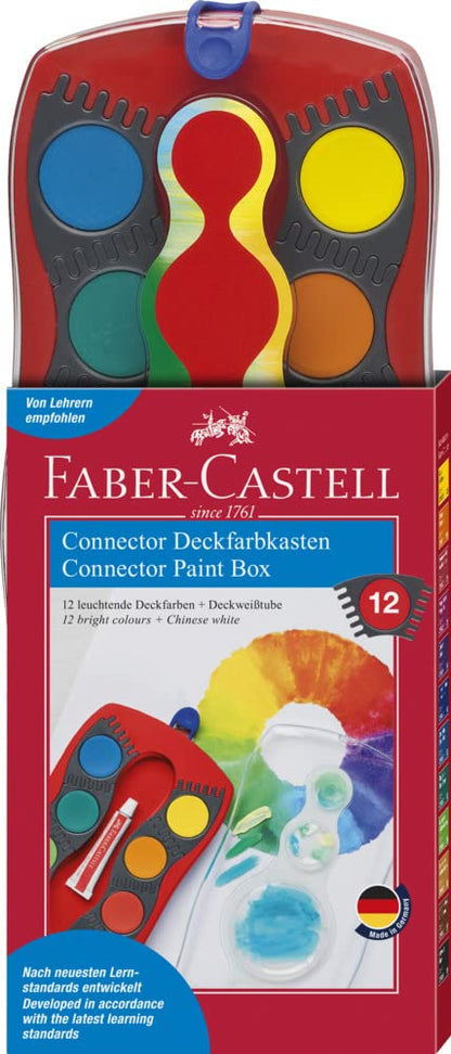 Faber Castell 125030 Connector Paint Box Colours Including Opaque White, red, 12 Count (Pack of 1)