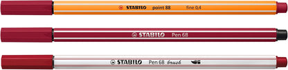 STABILO - Pen 68, Pen 68 Brush & point 88 - Creative Set - Metalen etui met 30 Stuks