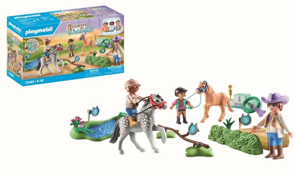 PLAYMOBIL Horses of Waterfall 71495 Ponyturnier, spannende Wettkämpfe für kleine Champions, mit umfangreichem Zubehör, detailreiches Spielzeug für Kinder ab 4 Jahren