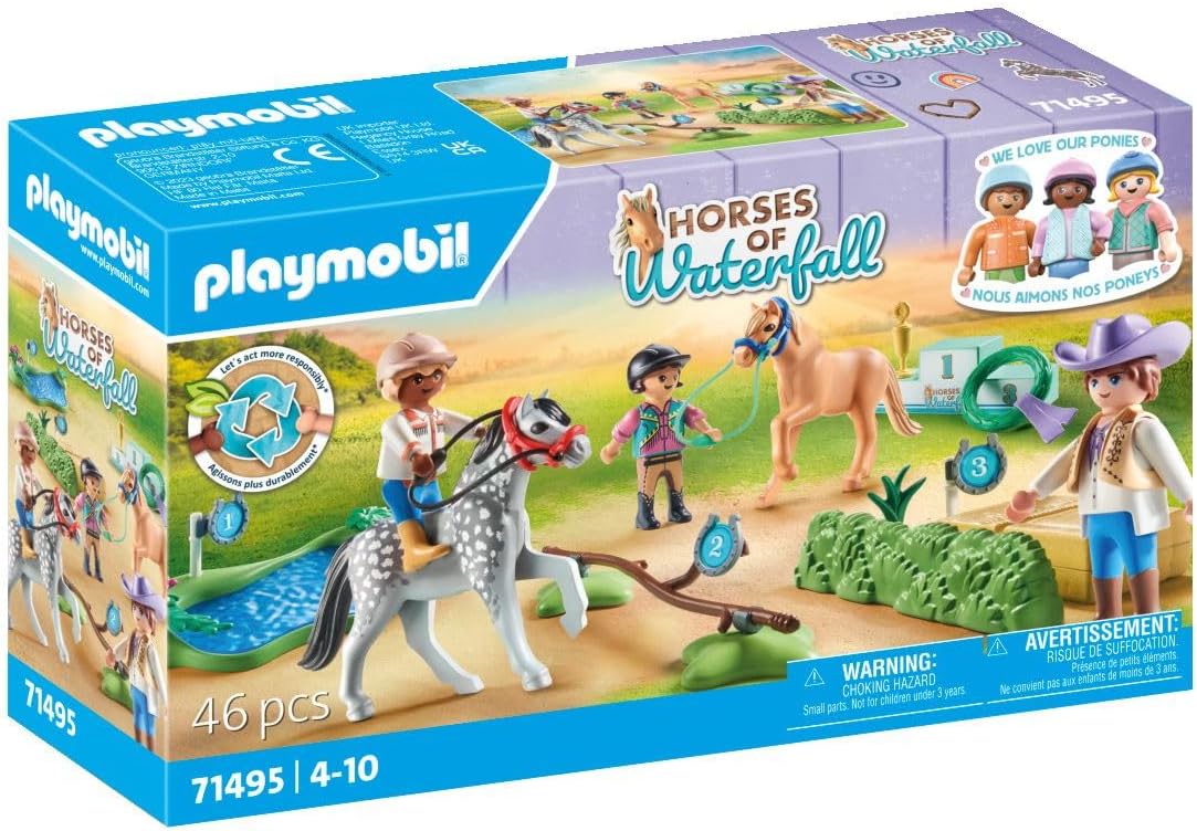 PLAYMOBIL Horses of Waterfall 71495 Ponyturnier, spannende Wettkämpfe für kleine Champions, mit umfangreichem Zubehör, detailreiches Spielzeug für Kinder ab 4 Jahren