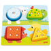 goki 58419 - Colour and Shape Sorting Board Animals - Made of Wood - Cute Animal Motifs - Perfect for Children's Hands