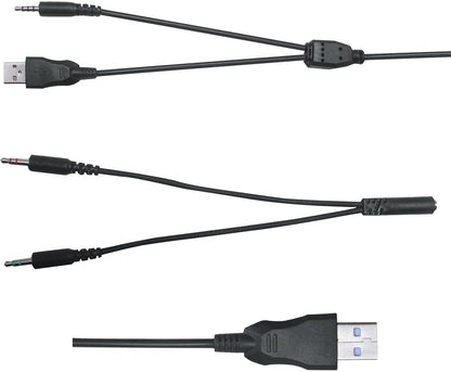 Speedlink Tyron - RGB Gaming Headset mit Mikrofon für PC PS4/PS5/ Xbox Series X/S/Switch, RGB Beleuchtung, mit Kabel 3,5mm Klinke, Y-Adapter, schwarz
