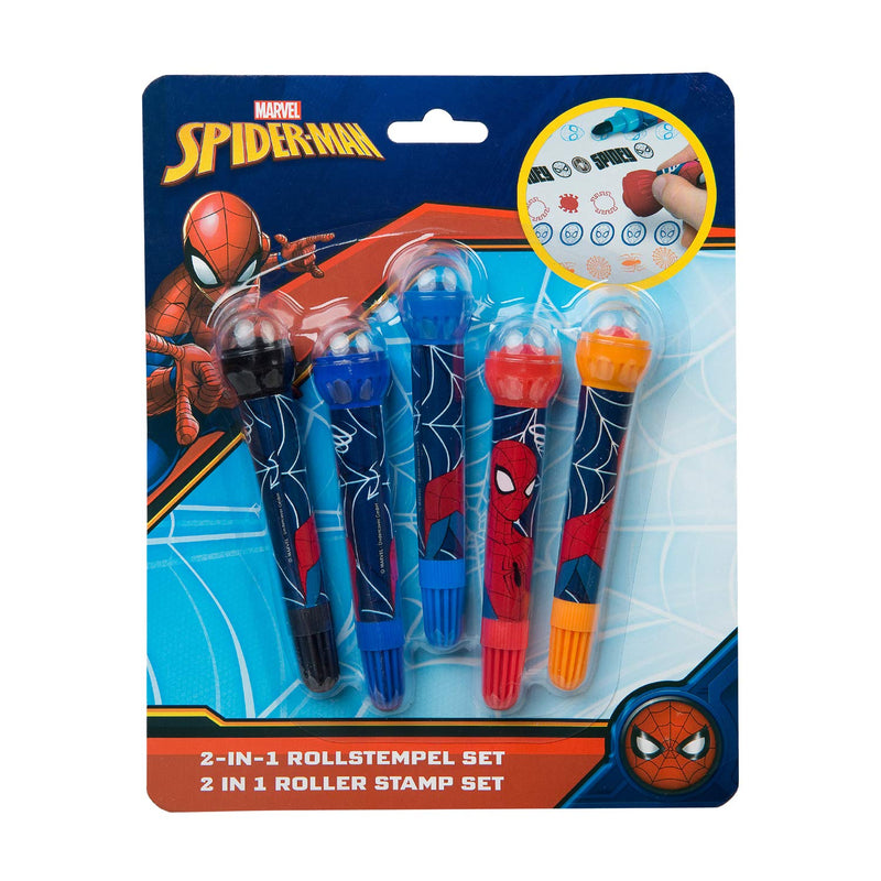Undercover - Stiften met Rolstempel Spiderman 5st.
