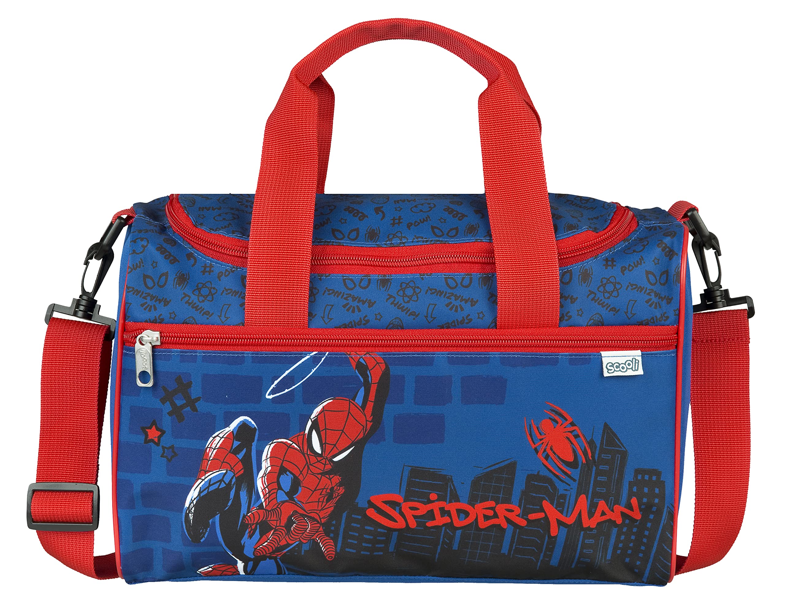Scooli Unisex Kid's Spider-Man Sports Bag Gym, Blue/red, One Size