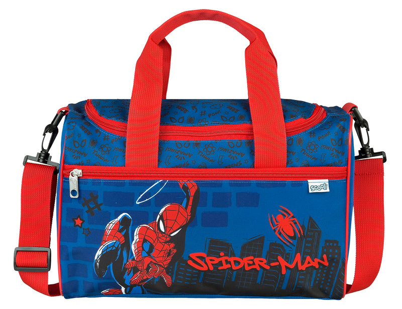 Scooli Unisex Kid's Spider-Man Sports Bag Gym, Blue/red, One Size