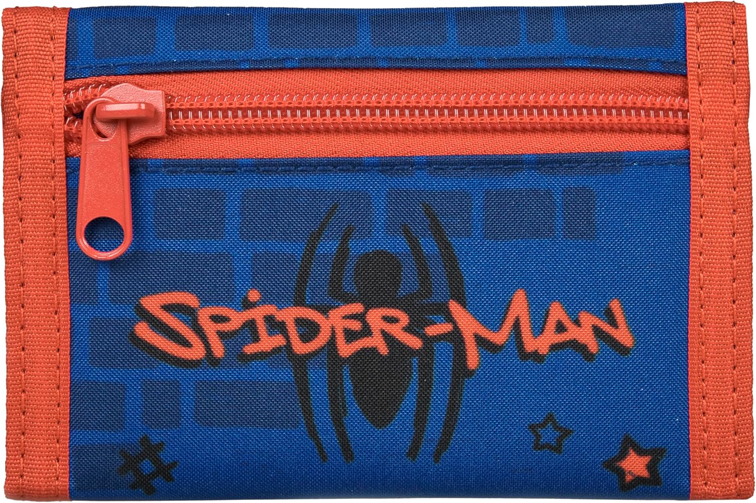 Undercover Spider-Man Wallet and Neck Pouch with Velcro Closure and Zip, Wallet Cord Strap, Note Compartment and Coin Compartment for Boys and Girls, blue, Klassisch, Classic