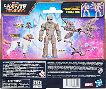 Marvel Guardians of the Galaxy Vol. 3 Action Figures, Groot, Baby Rocket Cosmo Action Figures
