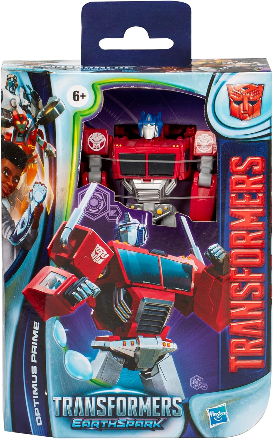 Transformers Juguetes EarthSpark - Figura de Optimus Prime Deluxe Class - Juguetes Robot de 12,5 cm - A Partir de 6 años