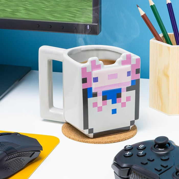 Paladone Minecraft Eimer mit Axolotl Tasse | Neuheit Minecraft Merch | 400ml (13 fl oz