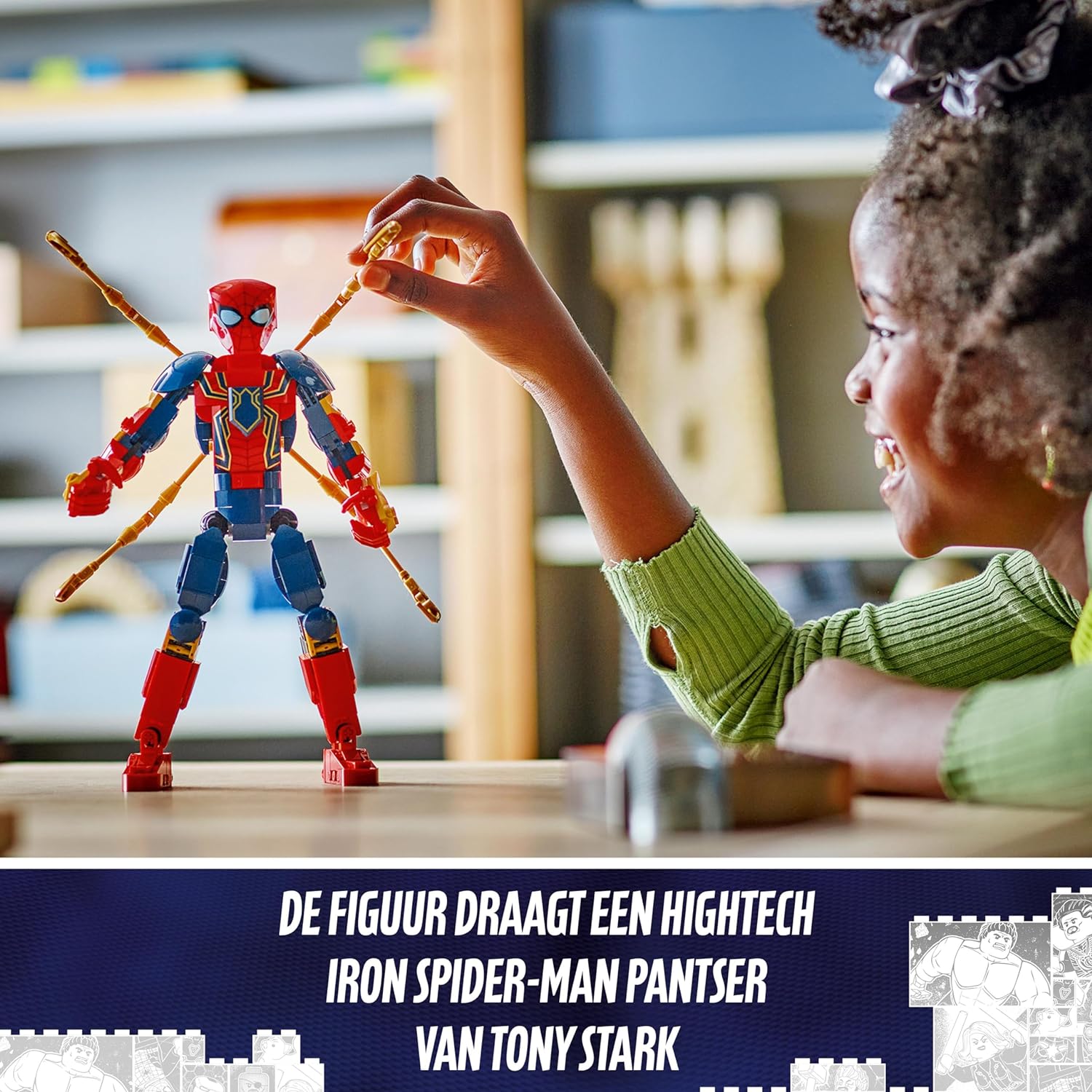 LEGO Marvel Iron Spider-Man Construction Figure, Super-Hero Action Toy for 8 Plus Year Old Kids, Boys & Girls who Love Role-Play Toys, with Armour, Buildable Model, Avengers Gift Idea 76298