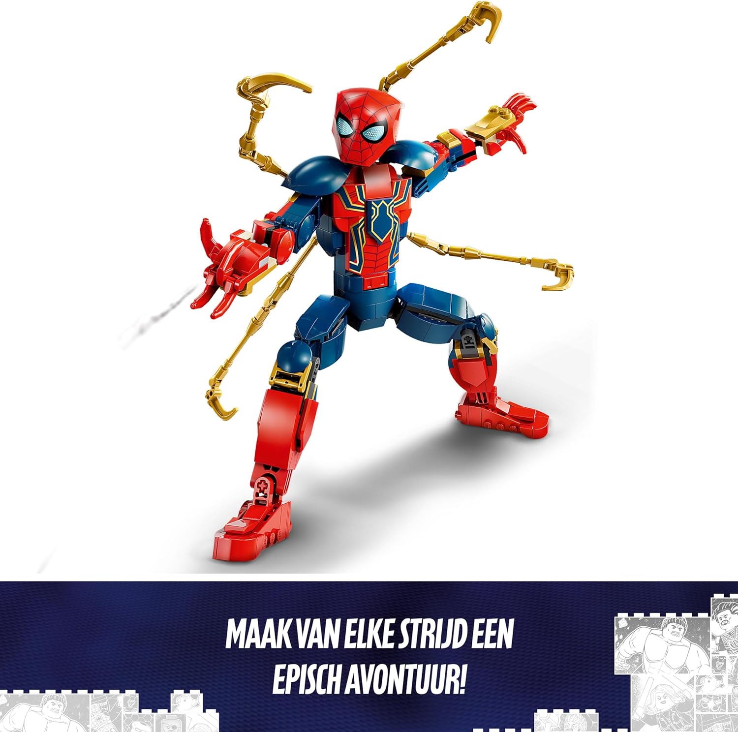 LEGO Marvel Iron Spider-Man Construction Figure, Super-Hero Action Toy for 8 Plus Year Old Kids, Boys & Girls who Love Role-Play Toys, with Armour, Buildable Model, Avengers Gift Idea 76298