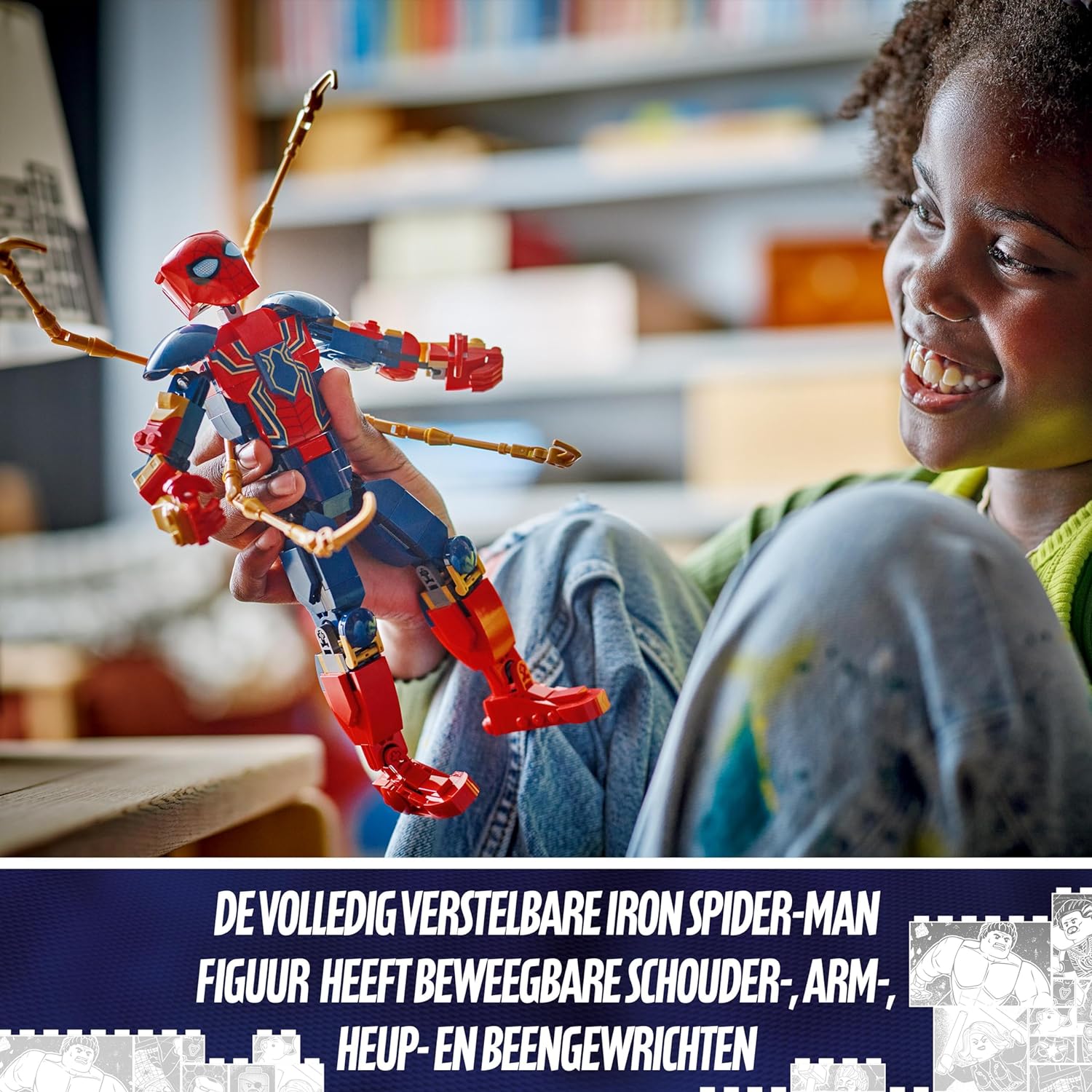 LEGO Marvel Iron Spider-Man Construction Figure, Super-Hero Action Toy for 8 Plus Year Old Kids, Boys & Girls who Love Role-Play Toys, with Armour, Buildable Model, Avengers Gift Idea 76298