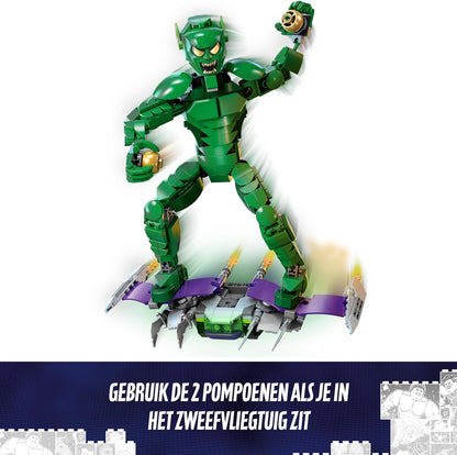 LEGO Marvel Green Goblin Construction Figure, Posable Super Villain Building Toy for 8 Plus Year Old Kids, Boys & Girls, with Glider and Pumpkin Bombs, Super-Hero Gift Idea 76284