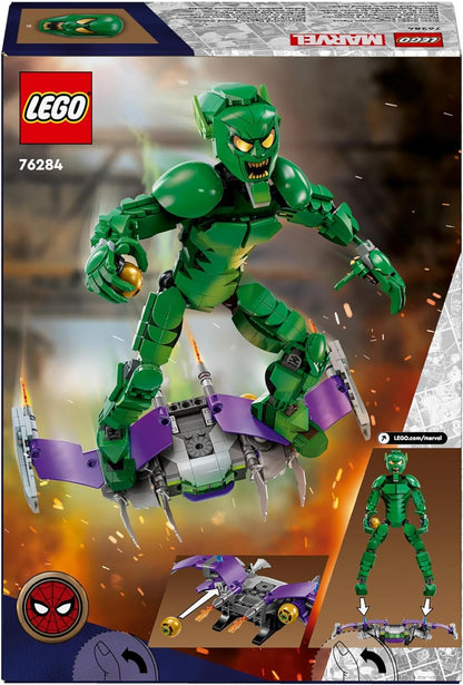 LEGO Marvel Green Goblin Construction Figure, Posable Super Villain Building Toy for 8 Plus Year Old Kids, Boys & Girls, with Glider and Pumpkin Bombs, Super-Hero Gift Idea 76284
