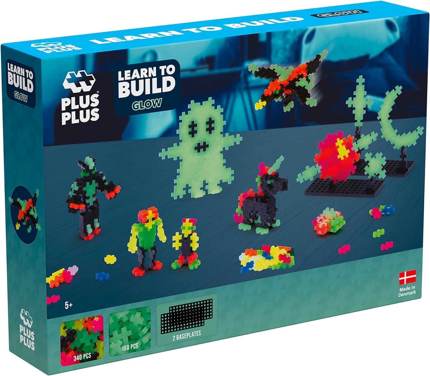 Plus-Plus 500 Kreativ Bausteine Nachtleuchtend, Glow