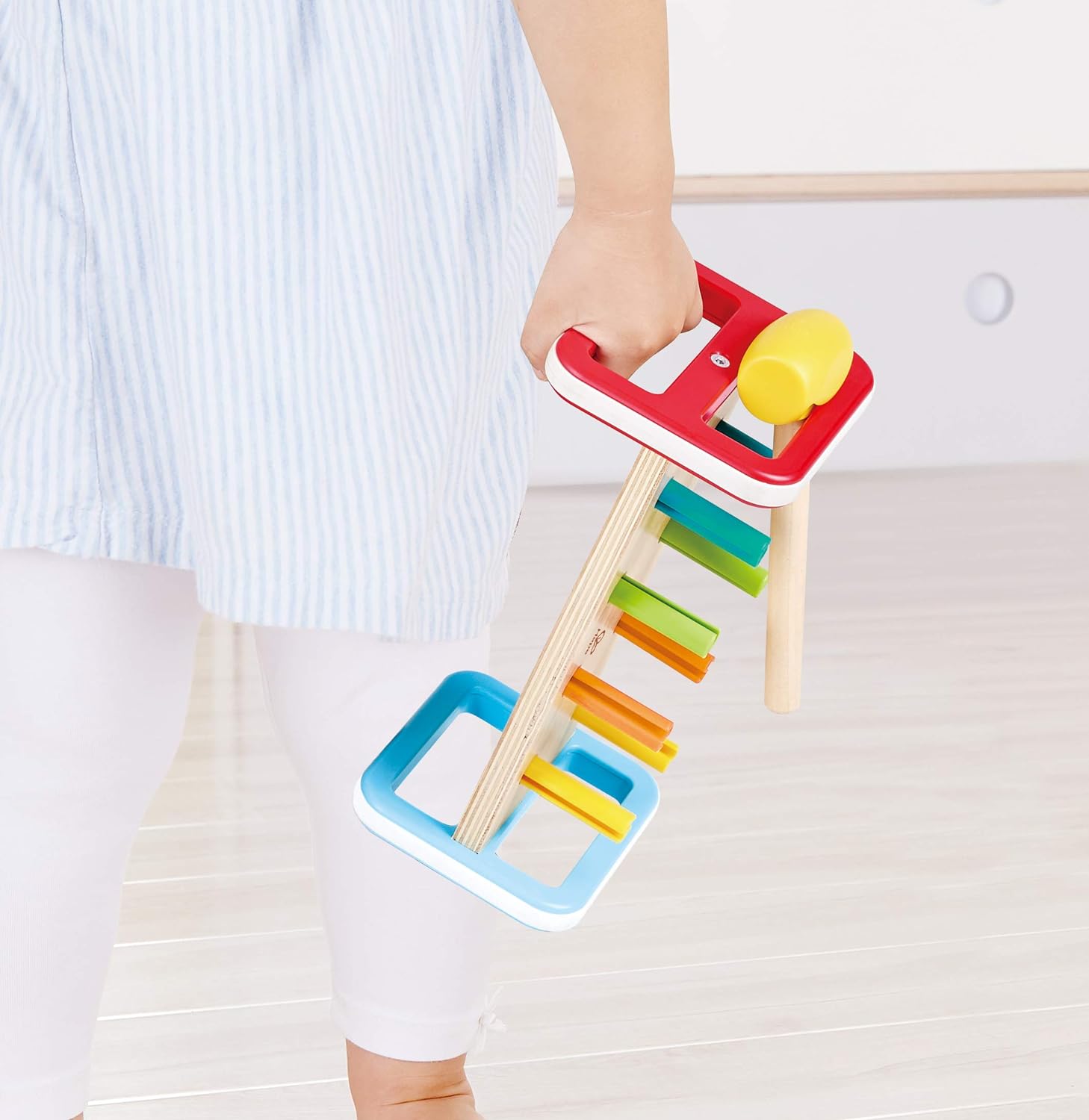 Hape E0506 Rainbow Pounder - Colourful Wooden Toy for Toddlers