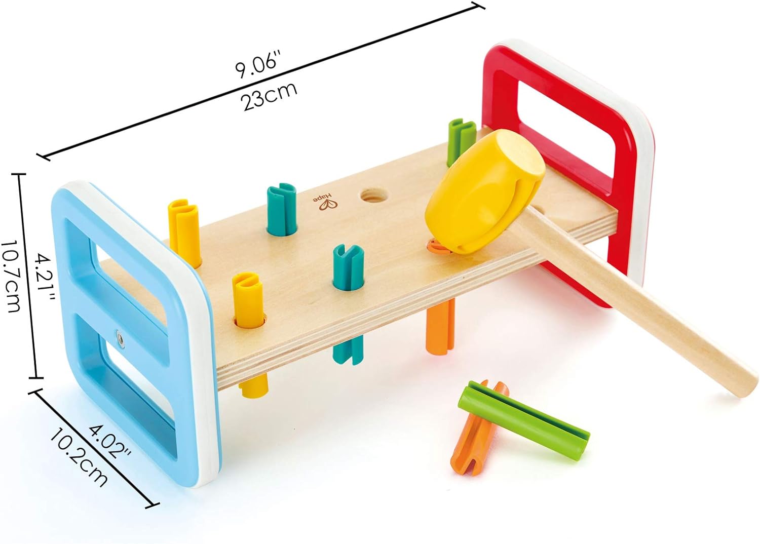 Hape E0506 Rainbow Pounder - Colourful Wooden Toy for Toddlers