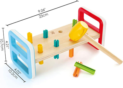 Hape E0506 Rainbow Pounder - Colourful Wooden Toy for Toddlers