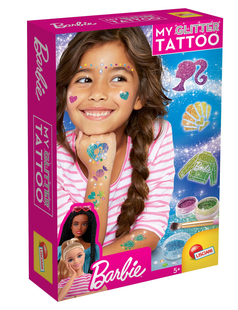 Lisciani - Barbie - Meine Wissenschaftlichen Tattoos - Ephedra Tattoos - Kreatives Spiel - Aufkleber, Pulver, Ahesive Edelsteine - Für Mädchen ab 5 Jahren