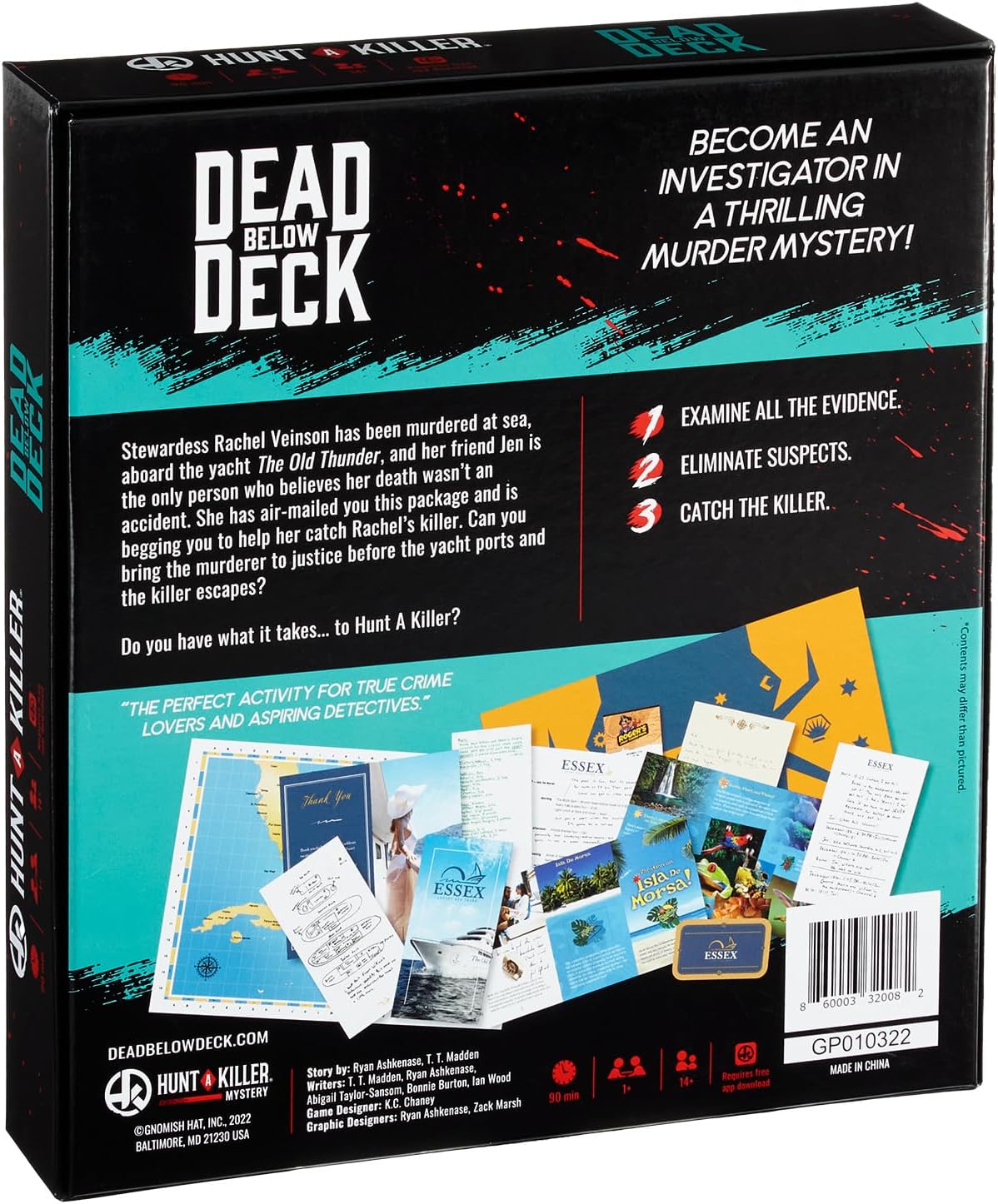 MOOSE GAMES Hunt A Killer Mystery DEAD BELOW DECK An Immersive Murder Mystery Game Use the realistic evidence and documents to catch the killer 1 to 5 players age 14+