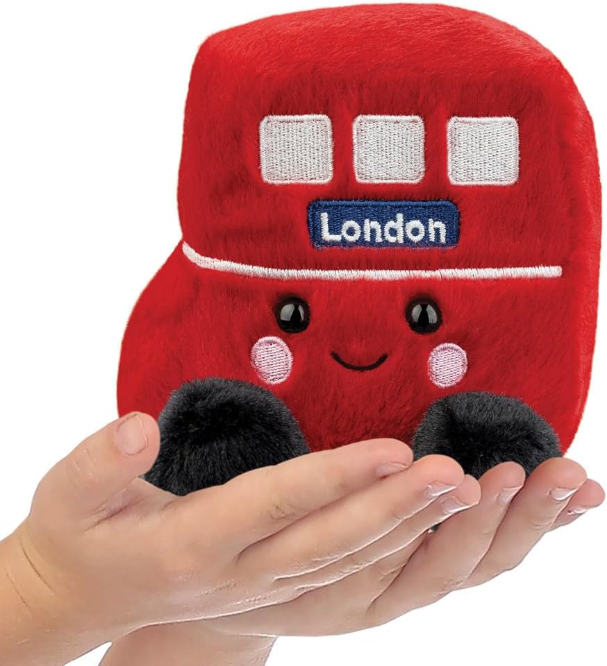 Aurora, 61567, Palm Pals Bertie Red Bus, 5I, Soft Toy, Red and Black