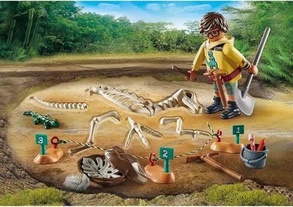 Playmobil 71527 Dinos: Archaeological Dig with Dino Skeleton, thrilling dinosaur sets, jurassic, dino toys, fun imaginative role-play, playset suitable for children ages 5+