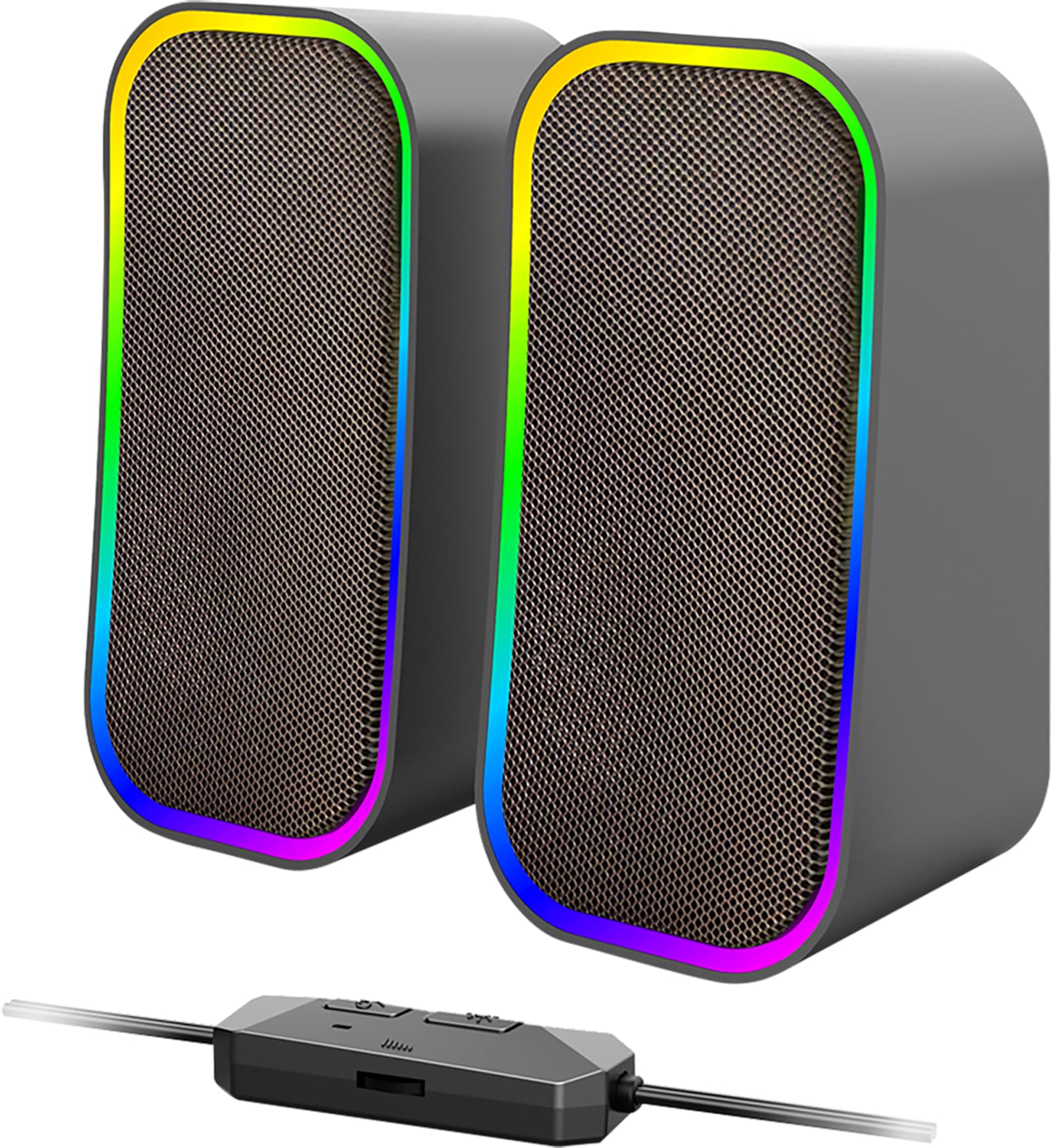 Speedlink Token Gaming PC Speaker Bluetooth - RGB gaming speaker with cable 3.5mm AUX jack or Bluetooth connection, 6 lighting modes, 12W, black