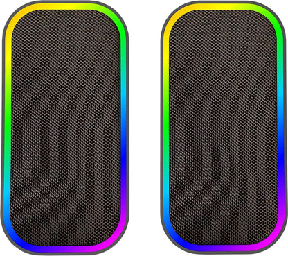 Speedlink Token Gaming PC Speaker Bluetooth - RGB gaming speaker with cable 3.5mm AUX jack or Bluetooth connection, 6 lighting modes, 12W, black