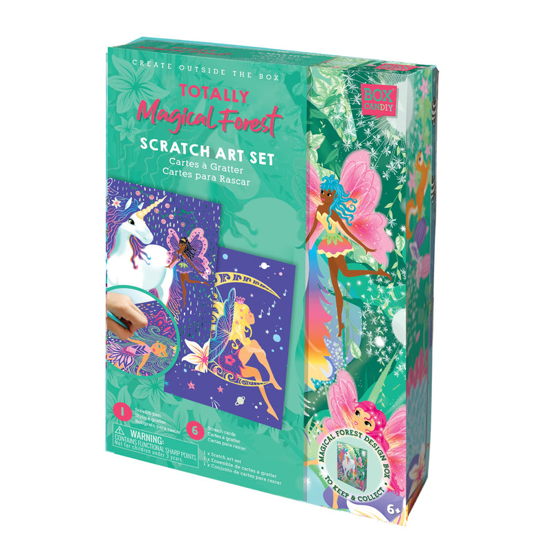 BC1902 Magische Forest Eenhoorn Scratch Art Set in Eenhoorn / Fairy Theme Keepsake Gift Box om te verzamelen, voor leeftijd 6 jaar +