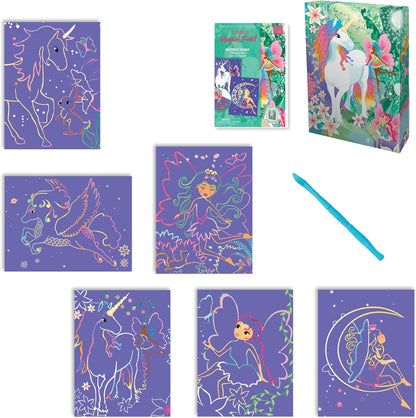 BC1902 Magische Forest Eenhoorn Scratch Art Set in Eenhoorn / Fairy Theme Keepsake Gift Box om te verzamelen, voor leeftijd 6 jaar +