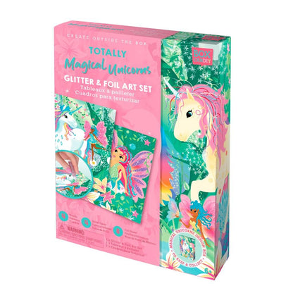 Box Candiy: Totally Magical Forest Glitzertafel, mit 4 Tafeln, 4 Röhren mit Pailletten und 10 Blättern aus Aluminium, in Geschenkbox, 4 x 17 x 23 cm, 6+