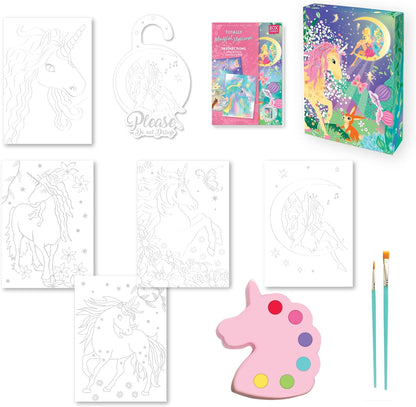 BC1931 Watercolour Painting Craft Set Art Boards in Unicorn Keepsake Gift Box to Collect. 6 Years + Gift Box