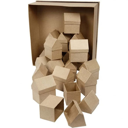Creativ Papier Mâché Houses 40 Pieces, Paper, Brown, 37 x 12 x 37 cm