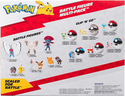 Pokémon Battle Figure 6 Pack - Features 2-Inch Battle Figures of Pikachu, Cleffa, Riolu, Geodude, Omanyte & Kabuto