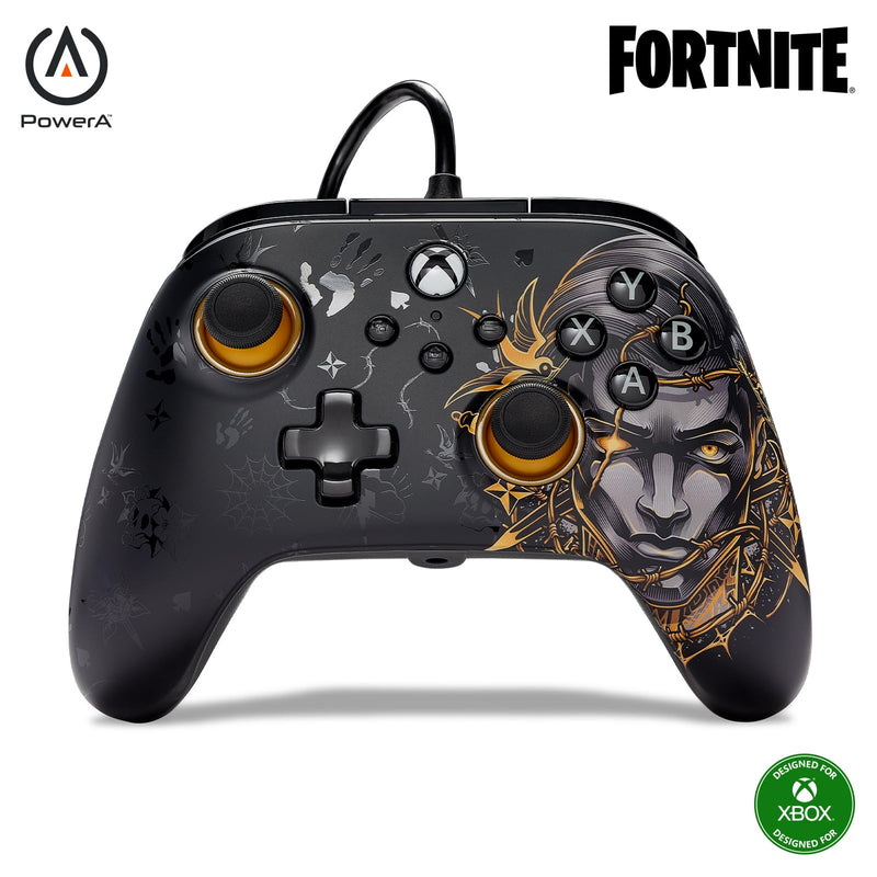 PowerA Advantage Wired Controller for Xbox Series X|S - Fortnite, Midas, Gamepad, Wired Video Game Controller, Gaming Controller, USB-C, works with Xbox One and Windows 10/11, Officially Licensed