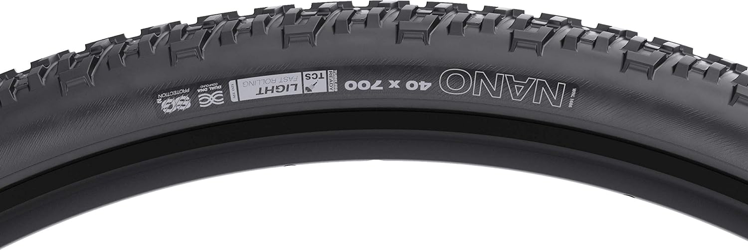 WTB Nano Gravel & Cyclocross Bike Tire, Tubeless Ready Folding Bead, Lightweight Fast Rolling, Dual DNA Compound, Choose from 60 or 120tpi & Black or Tan Sidewall, SG2 Puncture Protection Available